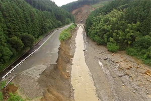 福岡県朝倉市 黒川の被害箇所1