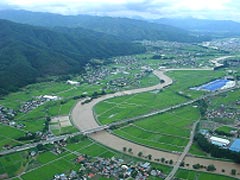 天竜川上空