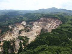 駒文字地区荒砥沢ダム上流部大崩落〔写真提供：栗原市〕