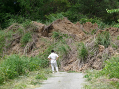 高清水地区東北紙工土砂崩れ〔写真提供：栗原市〕