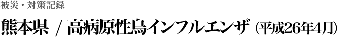 熊本県/高病原性鳥インフルエンザ（平成26年4月）