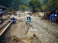 河川の増水による道路被害