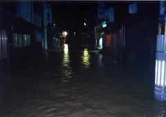 浸水した街