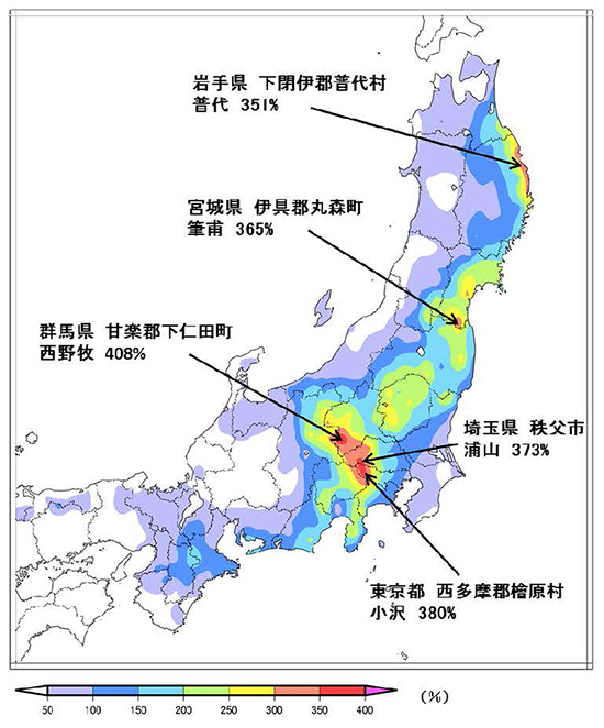 総降水量の比率分布図